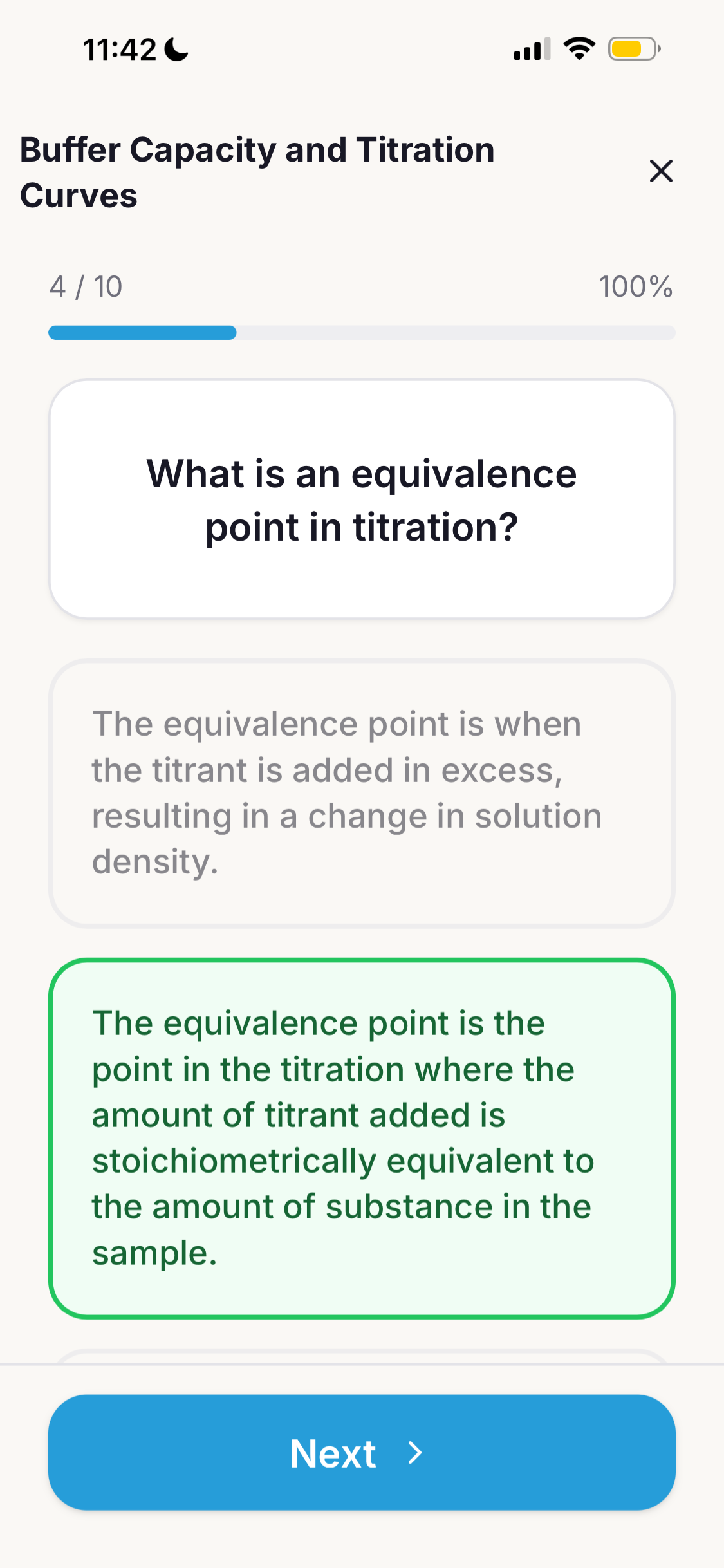 Quiz mode in Capri Cards